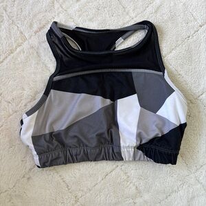 SO Black & Gray Racerback Sports Bra